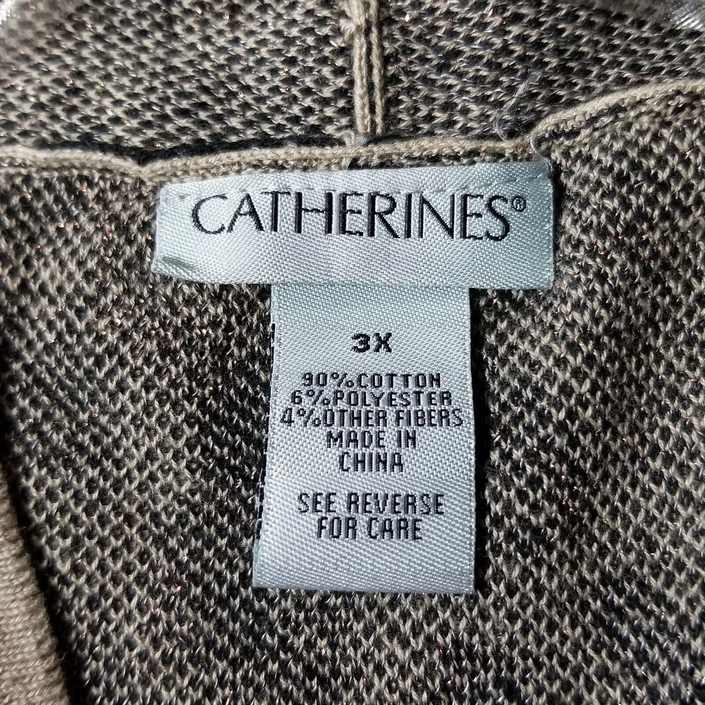 Catherines Black and Cream Animal Print Cardigan - Picture 6 of 11